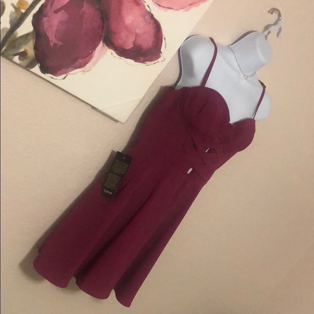 BEBE mini burgundy dress